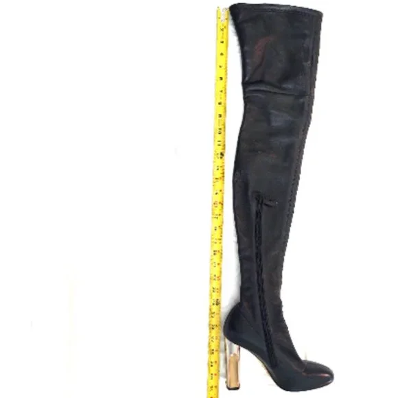 Rare Alexander McQueen Napa Leather Thigh High Heel Boots- Size 8 - Picture 8 of 14